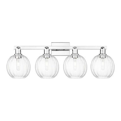 Innovations Preston 4Lt 36" Globe Bath Light, Chrome/Clear