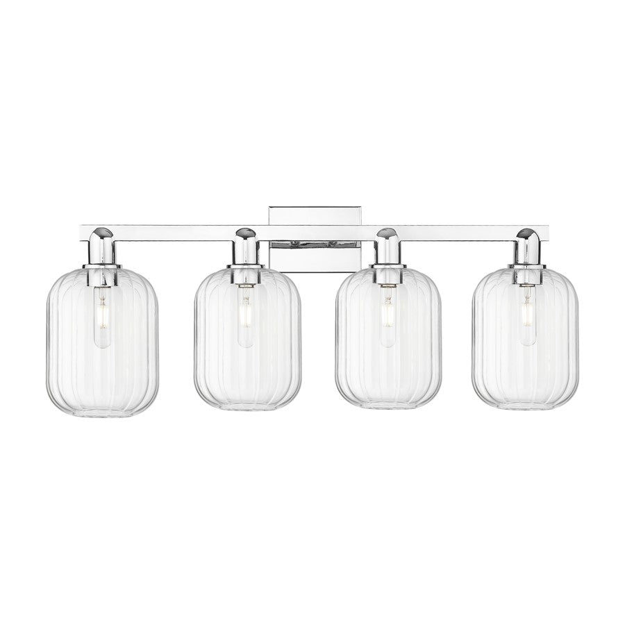Innovations Preston 4Lt 36" Jar Bath Light, Chrome/Clear - 716-4W-PC-G460-7CL