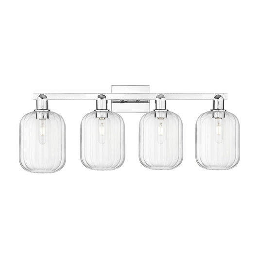 Innovations Preston 4Lt 36" Jar Bath Light, Chrome/Clear - 716-4W-PC-G460-7CL
