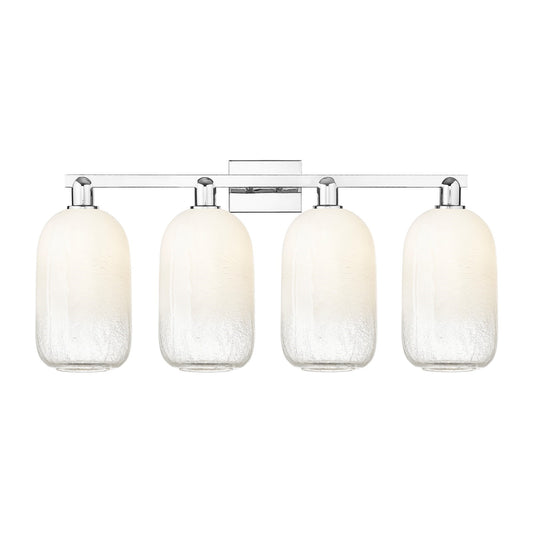 Innovations Brookhaven Cloche 34in 4-Light Bath Vanity Light | Industrial Polished Chrome and Opal Glass | Bathroom Vanity | Model 716-4W-PC-G482-7OP