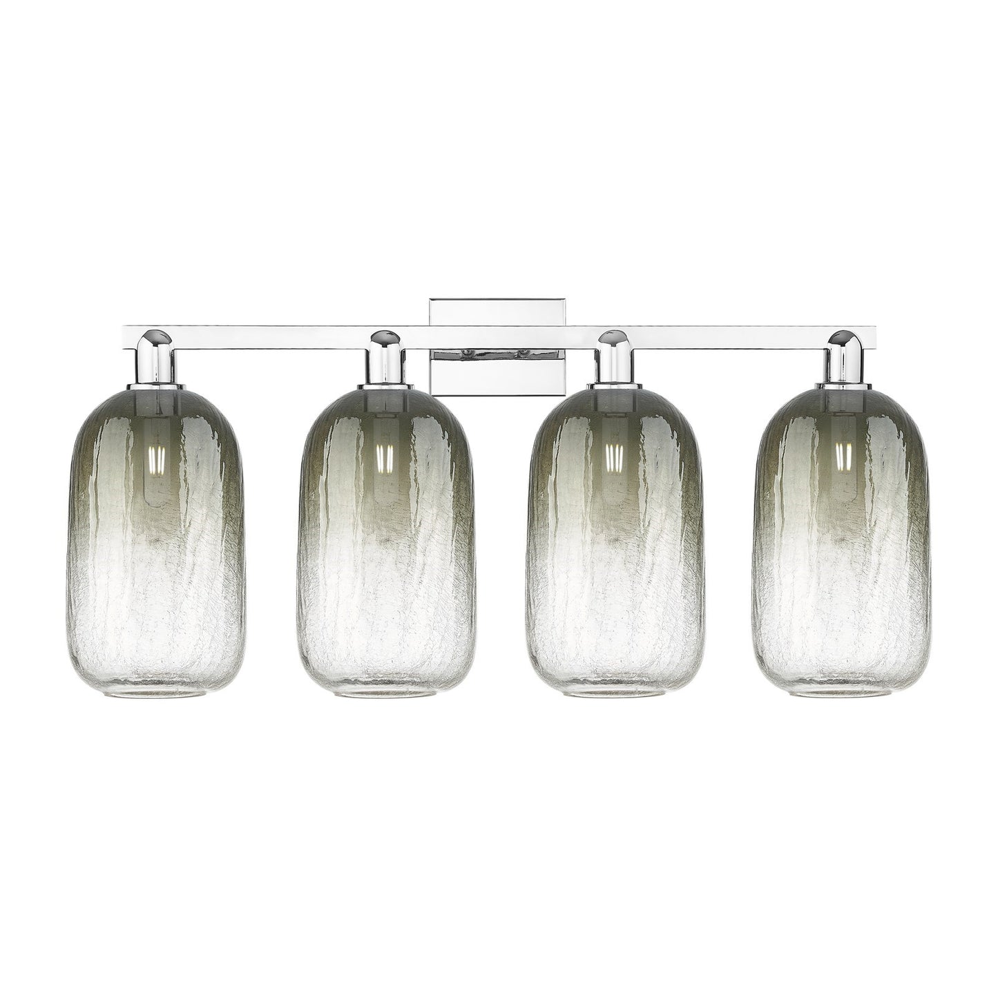 Innovations Brookhaven Cloche 34in 4-Light Bath Vanity Light | Industrial Polished Chrome Steel and Slate Glass | Bathroom | Model 716-4W-PC-G482-7SL