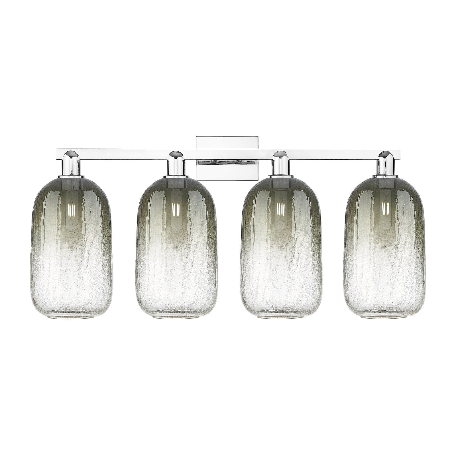 Innovations Brookhaven Cloche 34in 4-Light Bath Vanity Light | Industrial Polished Chrome Steel and Slate Glass | Bathroom | Model 716-4W-PC-G482-7SL