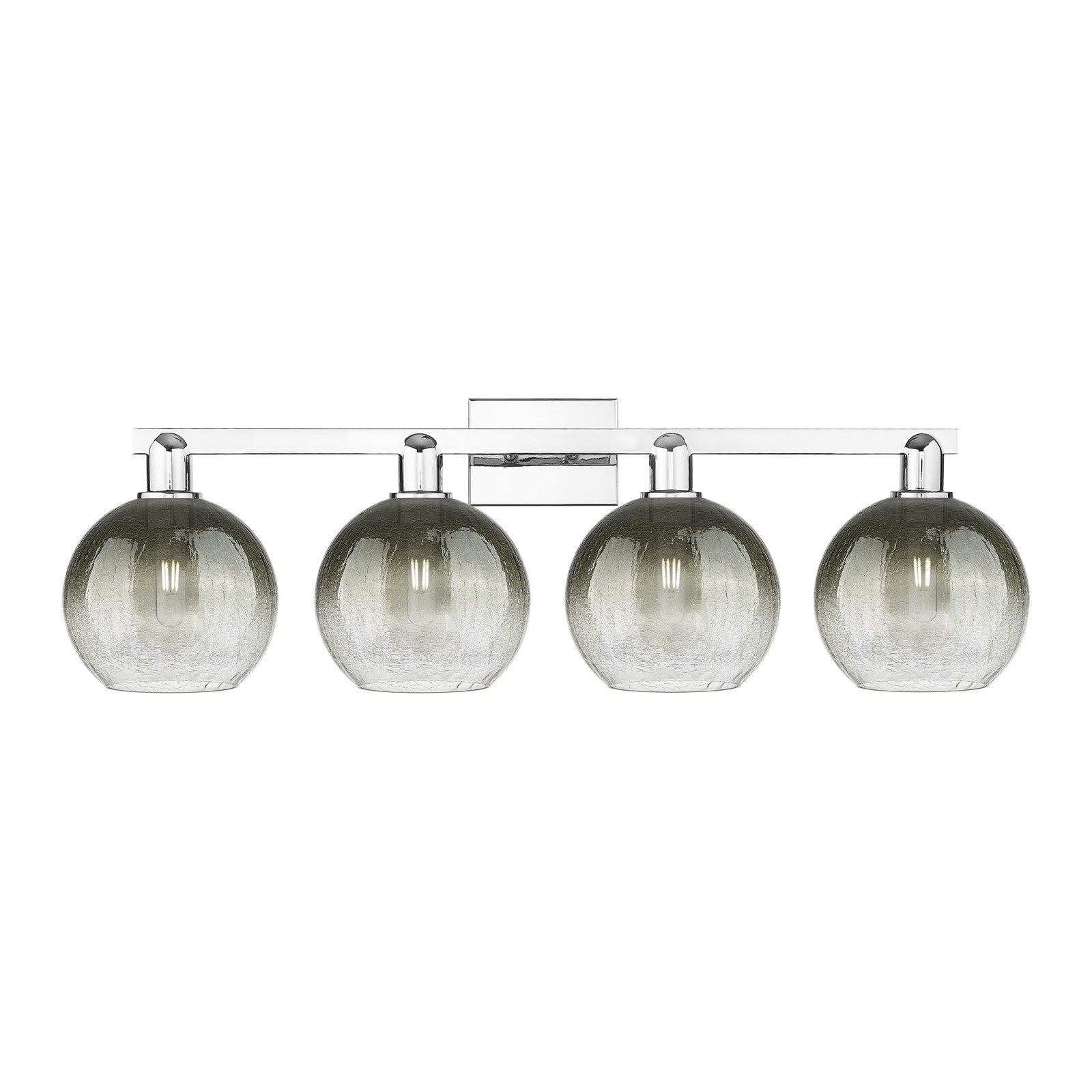 Innovations Brookhaven Globe 36in 4-Light Bath Vanity Light | Industrial Polished Chrome and Slate Glass | Bathroom Vanity & | Model 716-4W-PC-G483-8SL