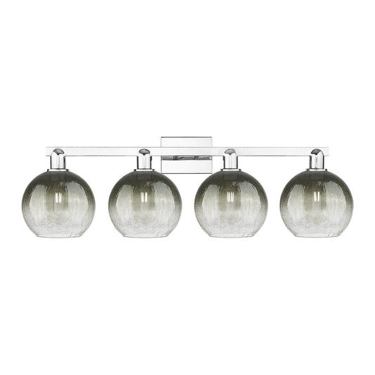 Innovations Brookhaven Globe 36in 4-Light Bath Vanity Light | Industrial Polished Chrome and Slate Glass | Bathroom Vanity & | Model 716-4W-PC-G483-8SL