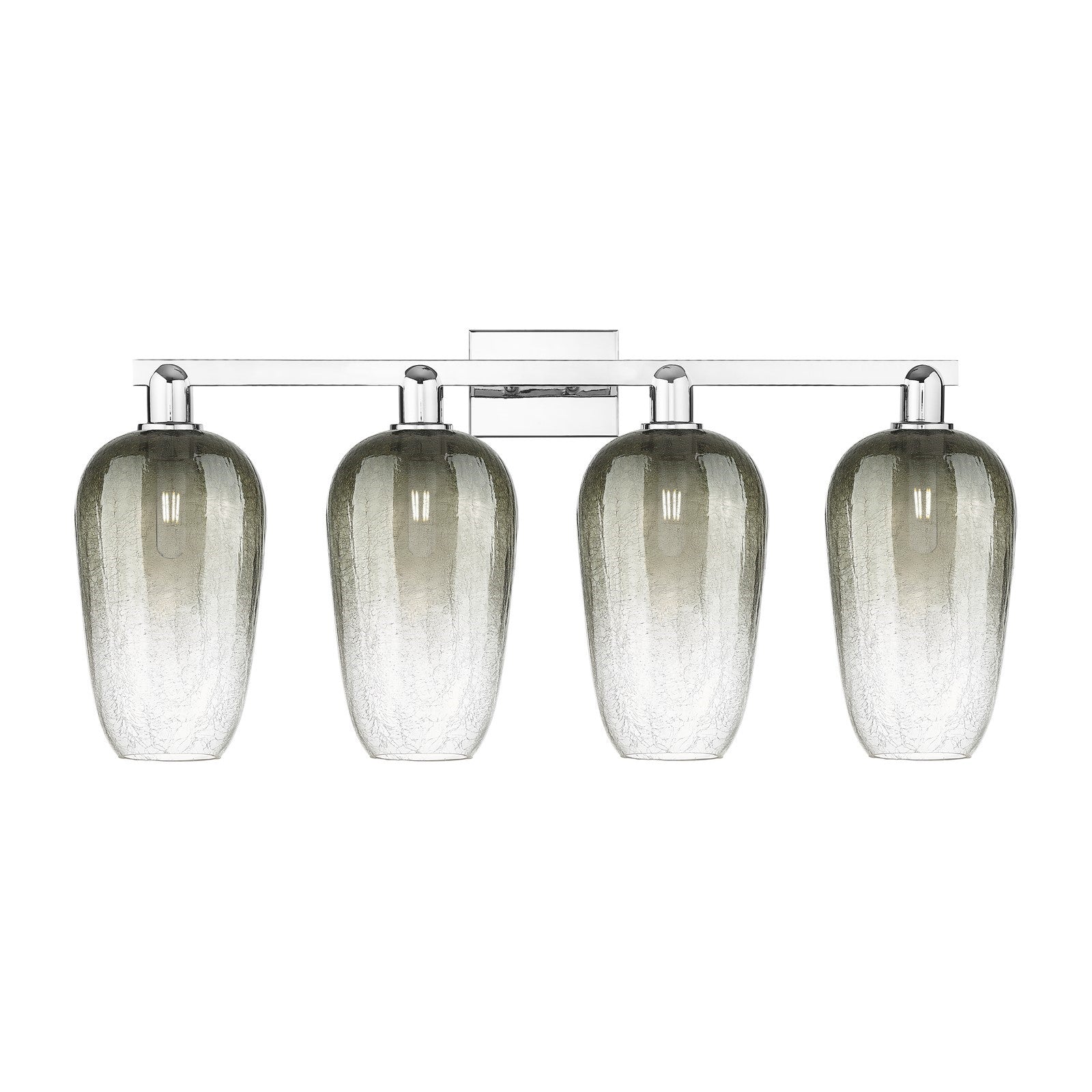 Innovations Brookhaven Flute 34in 4-Light Bath Vanity | Industrial Modern Polished Chrome and Slate Glass | Bathroom Vanity | Model 716-4W-PC-G484-7SL