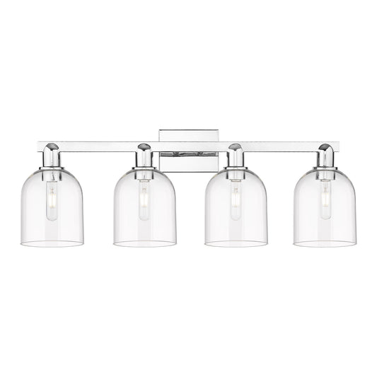 Innovations Bella 33in 4-Light Bath Vanity | Industrial Polished Chrome and Clear Glass | Bathroom Vanity Light | Model 716-4W-PC-G558-6CL