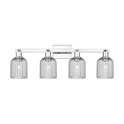 Innovations Bridal Veil 4Lt 32" Bath Light, Chrome/Smoke