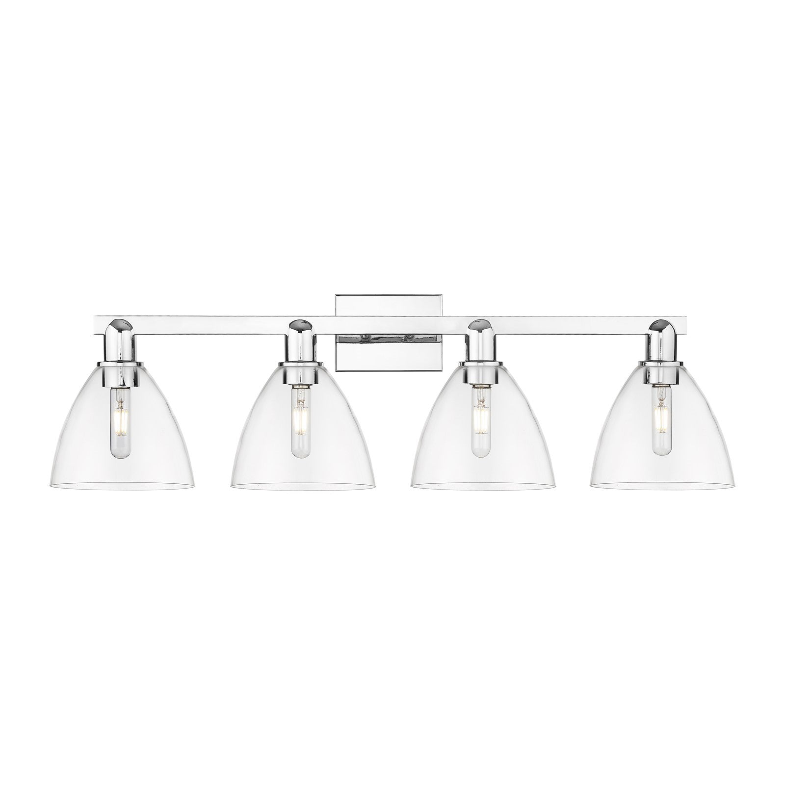 Innovations Bristol 34.5in 4-Light Bath Vanity | Industrial Polished Chrome and Clear Glass | Bathroom Vanity Light | Model 716-4W-PC-GBD-752