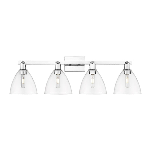Innovations Bristol 34.5in 4-Light Bath Vanity | Industrial Polished Chrome and Clear Glass | Bathroom Vanity Light | Model 716-4W-PC-GBD-752