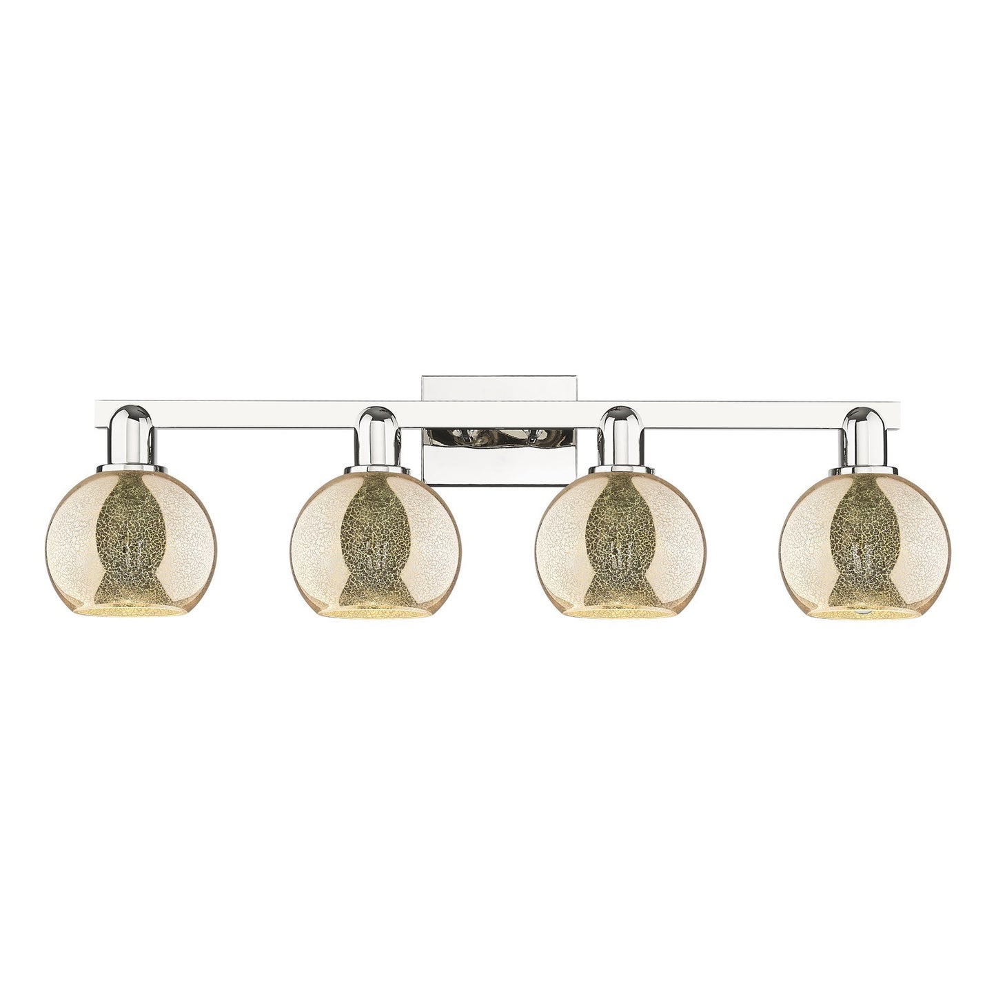 Innovations Athens 33in 4-Light Bath Vanity | Industrial Polished Nickel and Mercury Glass | Bathroom Vanity Light | Model 716-4W-PN-G128-6
