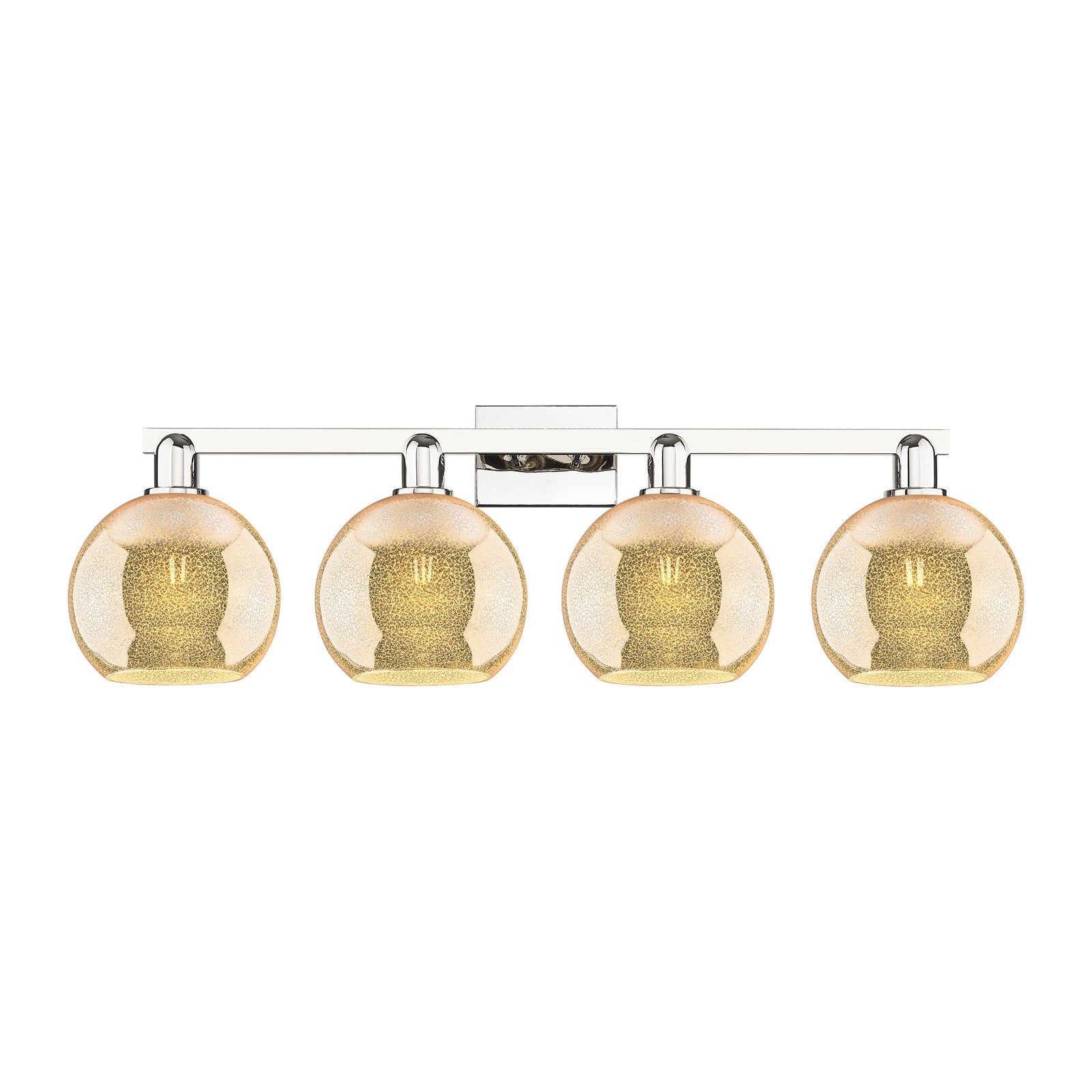 Innovations Athens 35in 4-Light Bath Vanity Light | Industrial Polished Nickel and Mercury Glass | Bathroom Vanity & Powder Room | Model 716-4W-PN-G128-8