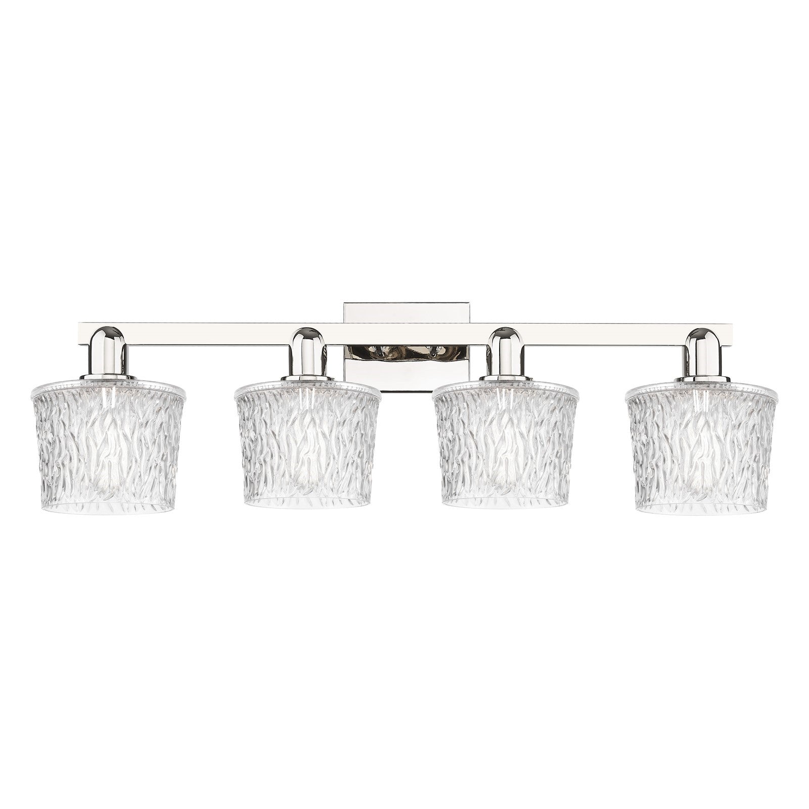 Innovations Niagara 34in 4-Light Bath Vanity Light | Industrial Polished Nickel Steel and Clear Glass | Bathroom Vanity | Model 716-4W-PN-G402