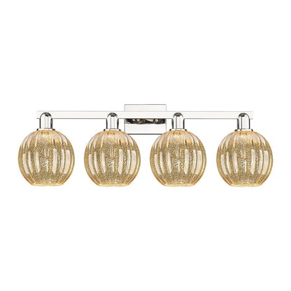 Innovations Preston 4Lt 36" Globe Bath, PN/Mercury - 716-4W-PN-G458-7ME