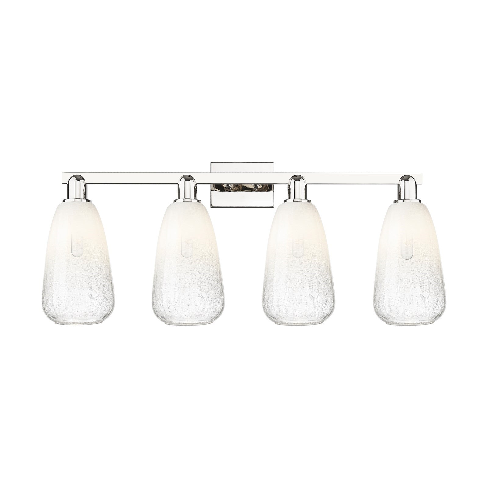 Innovations Brookhaven Almond 33in 4-Light Bath Vanity Light | Industrial Polished Nickel and Opal Glass | Bathroom Vanity | Model 716-4W-PN-G480-6OP