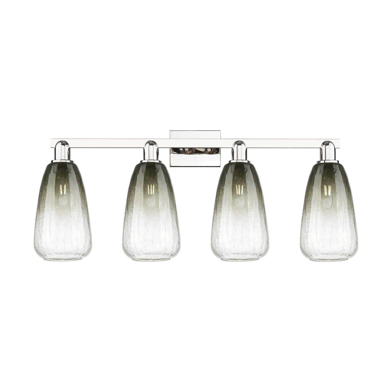 Innovations Brookhaven Almond 33in 4-Light Bath Vanity Light | Industrial Polished Nickel and Slate Glass | Bathroom Vanity | Model 716-4W-PN-G480-6SL