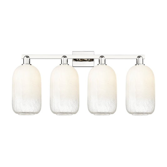 Innovations Brookhaven Cloche 34in 4-Light Bath Vanity Light | Industrial Polished Nickel and Opal Glass | Bathroom Vanity | Model 716-4W-PN-G482-7OP