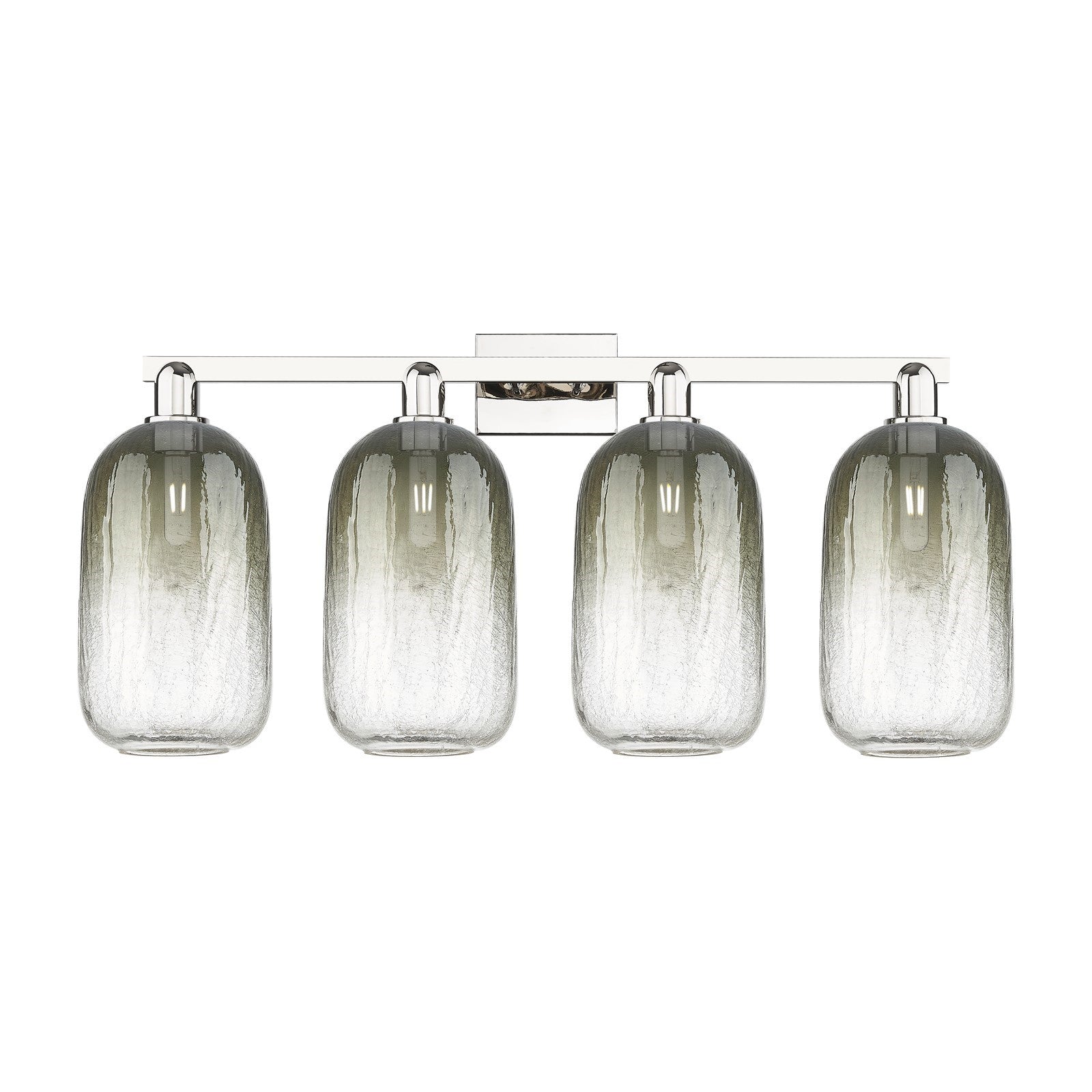 Innovations Brookhaven Cloche 34in 4-Light Bath Vanity Light | Industrial Polished Nickel and Slate Glass | Bathroom Vanity | Model 716-4W-PN-G482-7SL