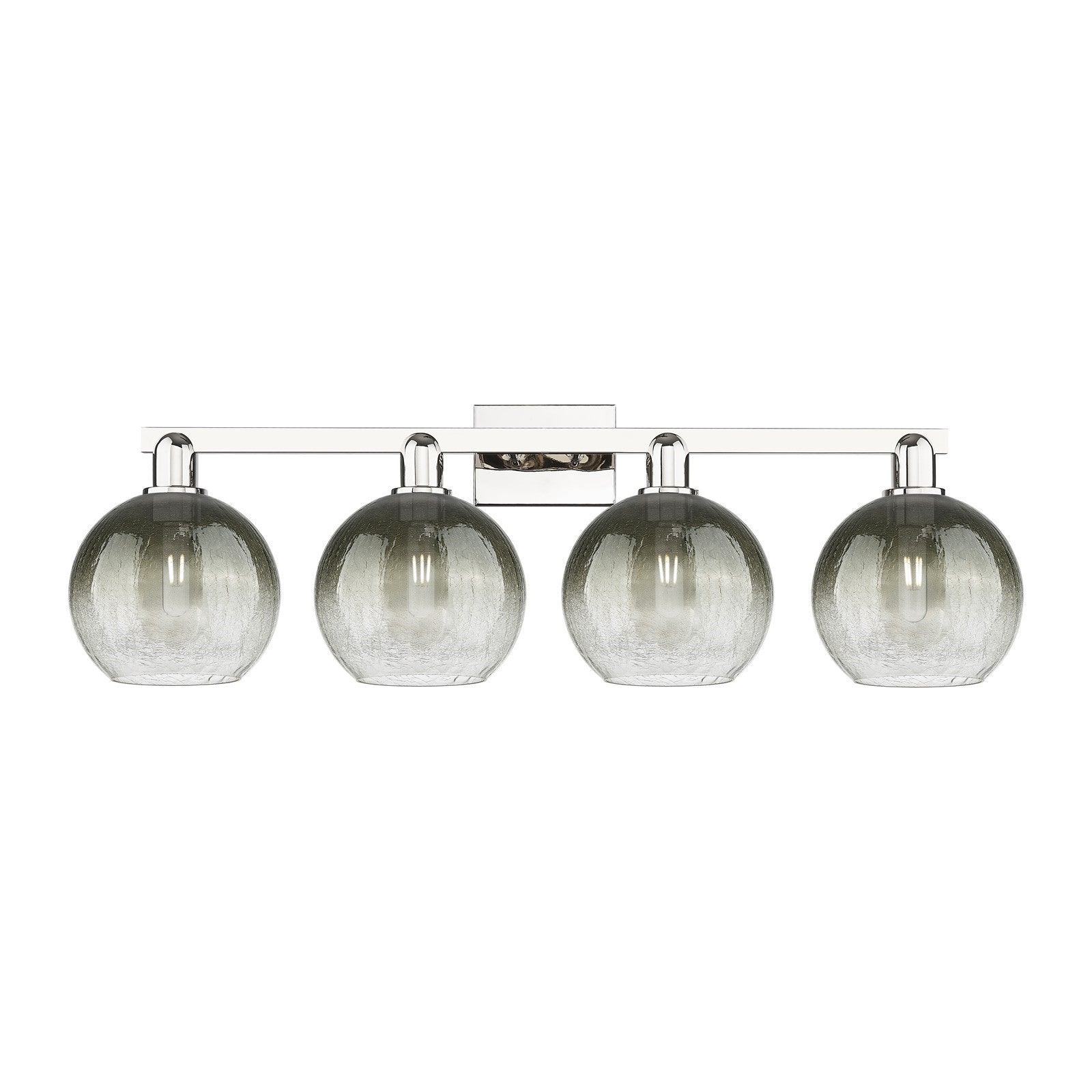 Innovations Brookhaven Globe 36in 4-Light Bath Vanity Light | Industrial Polished Nickel and Slate Glass | Bathroom Vanity | Model 716-4W-PN-G483-8SL