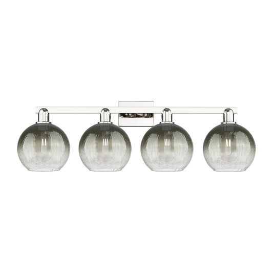 Innovations Brookhaven Globe 36in 4-Light Bath Vanity Light | Industrial Polished Nickel and Slate Glass | Bathroom Vanity | Model 716-4W-PN-G483-8SL