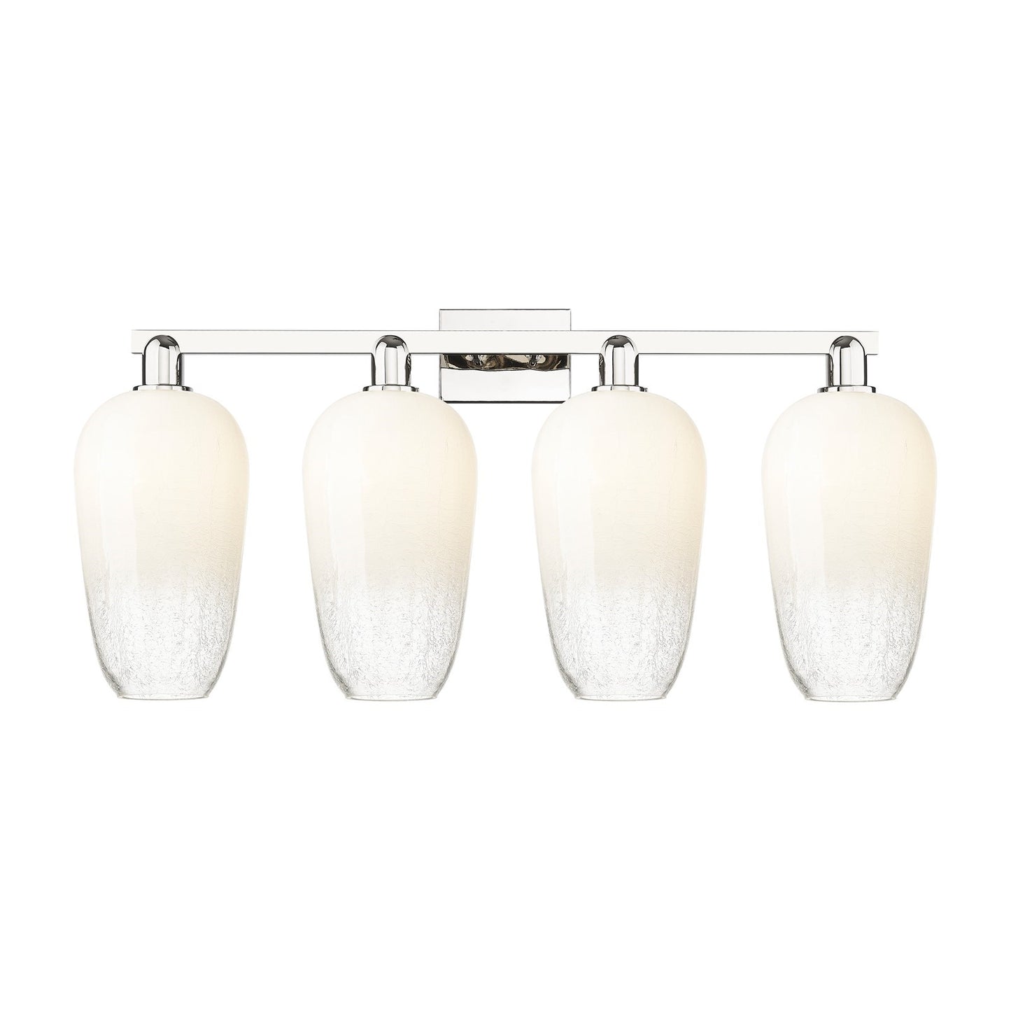 Innovations Brookhaven Flute 34in 4-Light Bath Vanity | Industrial Modern Polished Nickel and Opal Glass | Bathroom Vanity | Model 716-4W-PN-G484-7OP