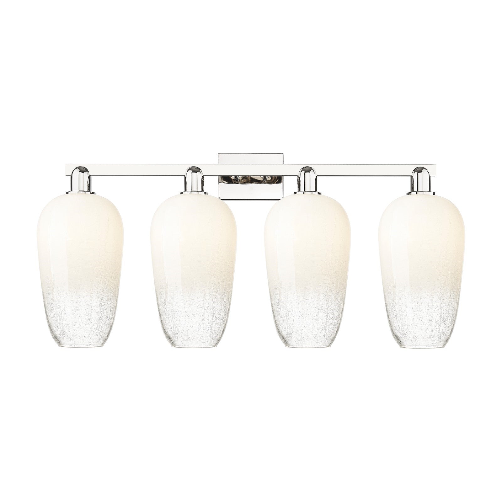 Innovations Brookhaven Flute 34in 4-Light Bath Vanity | Industrial Modern Polished Nickel and Opal Glass | Bathroom Vanity | Model 716-4W-PN-G484-7OP