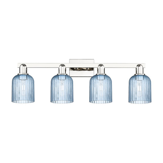 Innovations Bridal Veil 4Lt 32" Bath, Polished Nickel/Blue - 716-4W-PN-G559-5BL