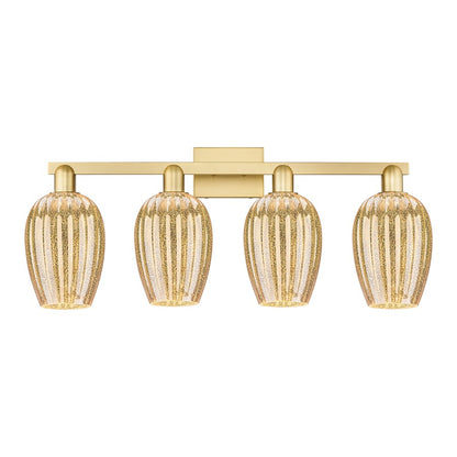 Innovations Preston 4Lt 36" Flute Bath Light, Gold/Mercury - 716-4W-SG-G457-6ME