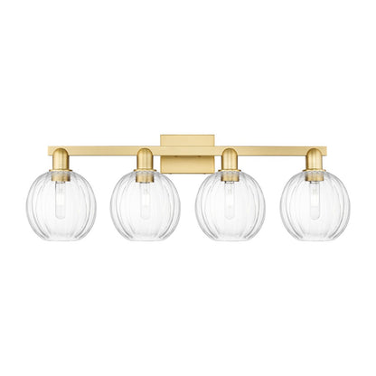 Innovations Preston 4Lt 36" Globe Bath Light, Gold/Clear