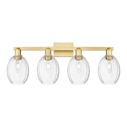 Innovations Preston 4Lt 36" Bell Bath Light, Gold/Clear - 716-4W-SG-G459-6CL
