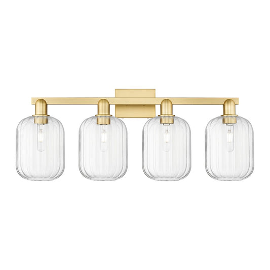 Innovations Preston 4Lt 36" Jar Bath Light, Gold/Clear - 716-4W-SG-G460-7CL