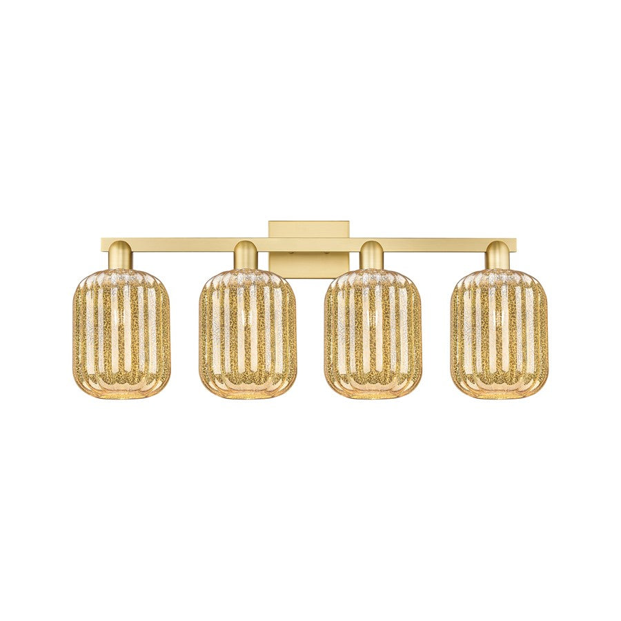 Innovations Preston 4Lt 36" Jar Bath Light, Gold/Mercury - 716-4W-SG-G460-7ME