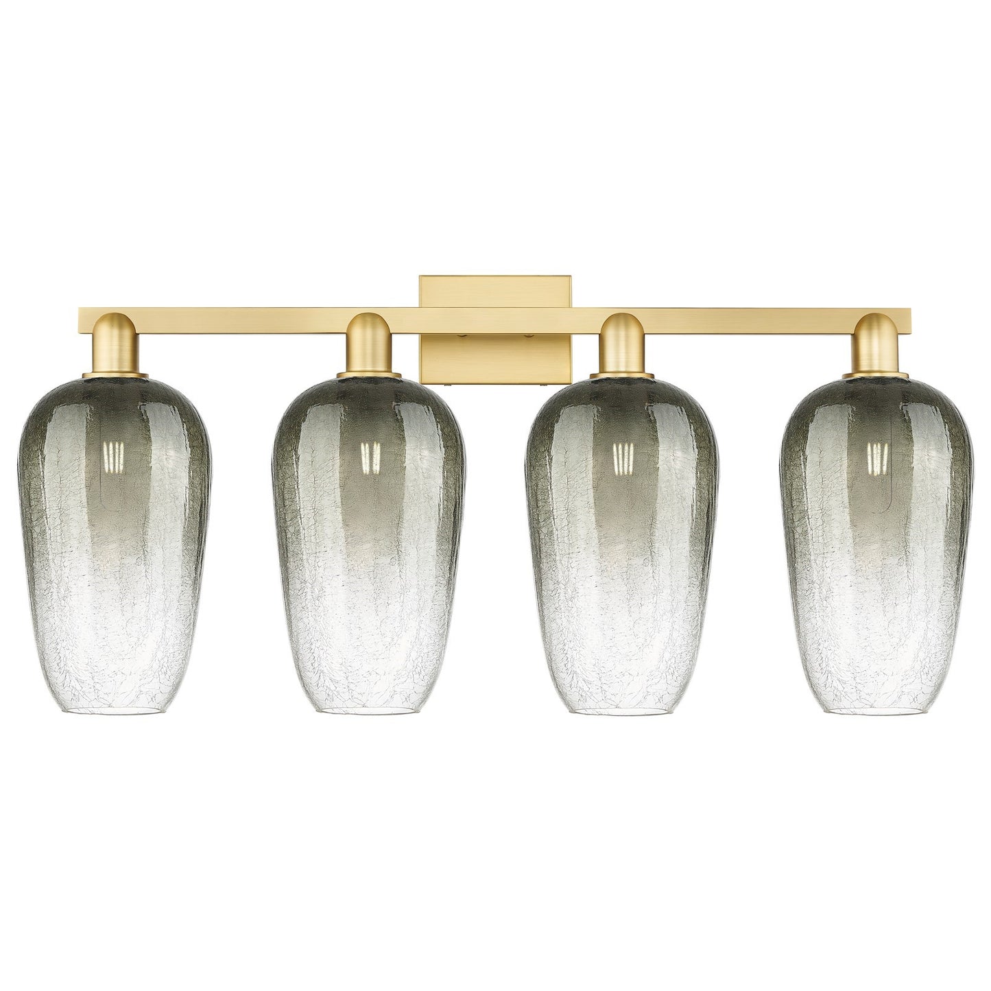 Innovations Brookhaven Flute 34in 4-Light Bath Vanity Light | Industrial Satin Gold Steel and Slate Glass | Bathroom Vanity | Model 716-4W-SG-G484-7SL