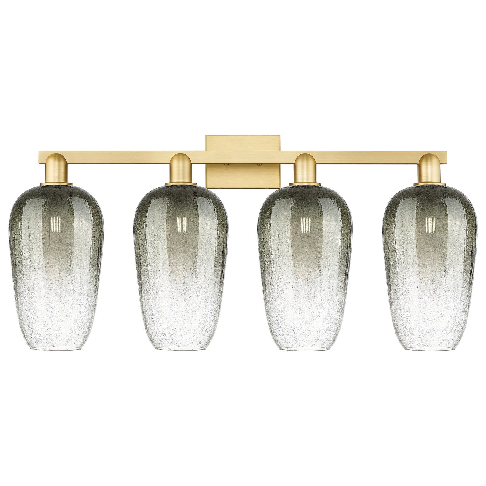Innovations Brookhaven Flute 34in 4-Light Bath Vanity Light | Industrial Satin Gold Steel and Slate Glass | Bathroom Vanity | Model 716-4W-SG-G484-7SL