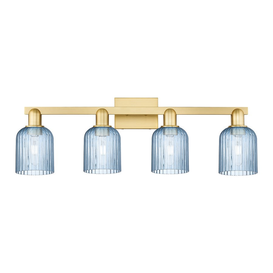 Innovations Bridal Veil 4Lt 32" Bath Light, Gold/Blue
