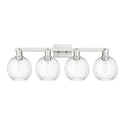 Innovations Preston 4Lt 36" Globe Bath, Satin Nickel/Clear - 716-4W-SN-G458-7CL