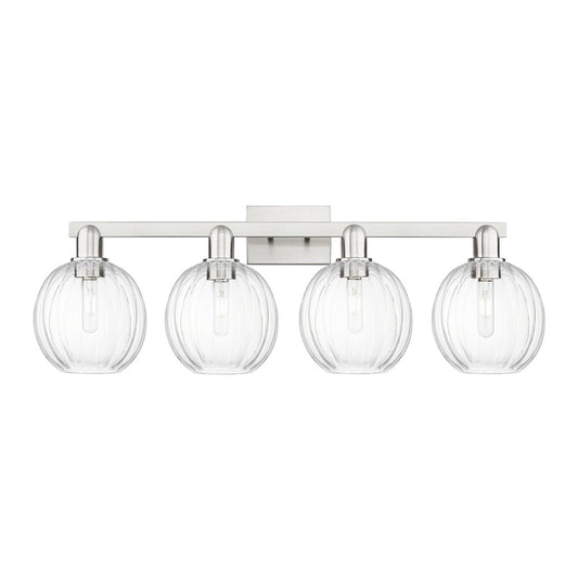 Innovations Preston 4Lt 36" Globe Bath, Satin Nickel/Clear - 716-4W-SN-G458-7CL