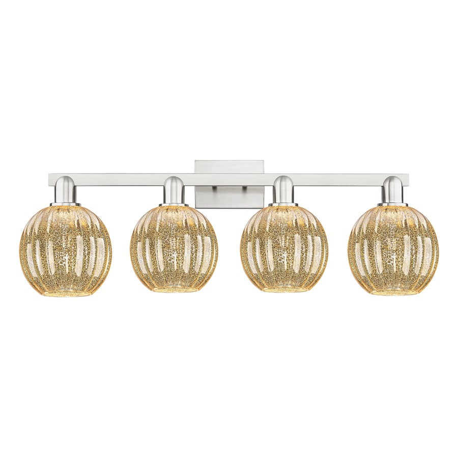 Innovations Preston 4Lt 36" Globe Bath, SN/Mercury - 716-4W-SN-G458-7ME