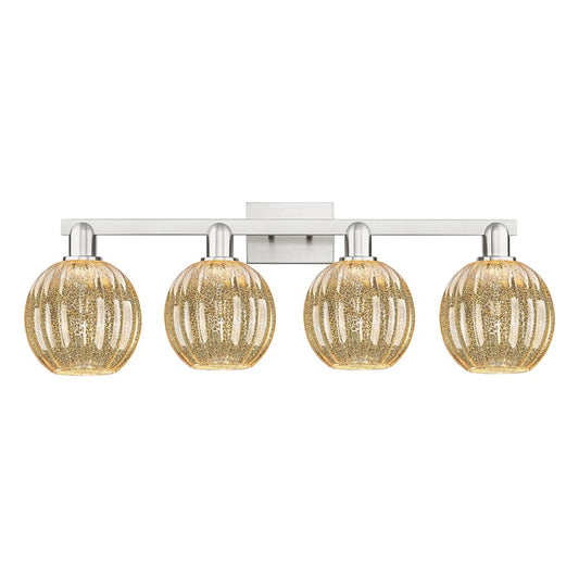 Innovations Preston 4Lt 36" Globe Bath, SN/Mercury - 716-4W-SN-G458-7ME