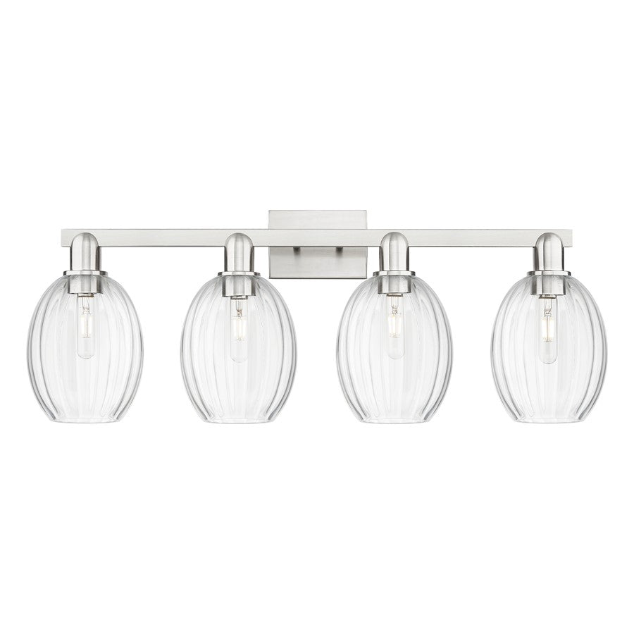 Innovations Preston 4Lt 36" Bell Bath, Satin Nickel/Clear - 716-4W-SN-G459-6CL