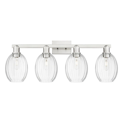 Innovations Preston 4Lt 36" Bell Bath, Satin Nickel/Clear - 716-4W-SN-G459-6CL