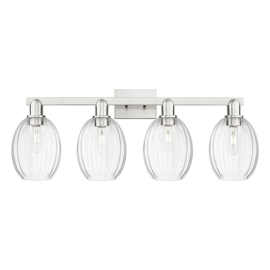Innovations Preston 4Lt 36" Bell Bath, Satin Nickel/Clear - 716-4W-SN-G459-6CL