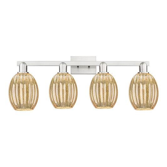 Innovations Preston 4Lt 36" Bell Bath, Satin Nickel/Mercury - 716-4W-SN-G459-6ME