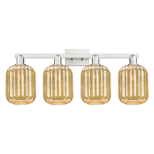 Innovations Preston 4Lt 36" Jar Bath, Satin Nickel/Mercury - 716-4W-SN-G460-7ME