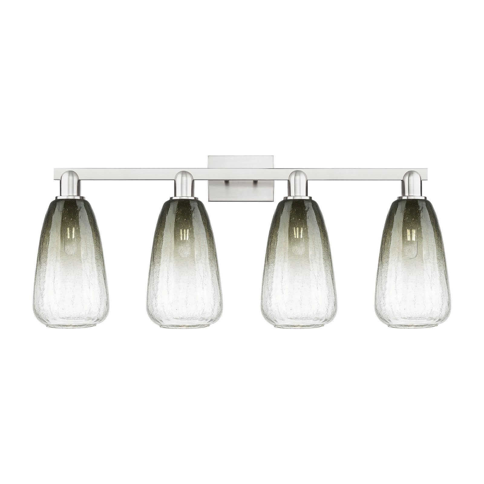 Innovations Brookhaven Almond 33in 4-Light Bath Vanity Light | Industrial Brushed Satin Nickel and Slate Glass | Bathroom | Model 716-4W-SN-G480-6SL