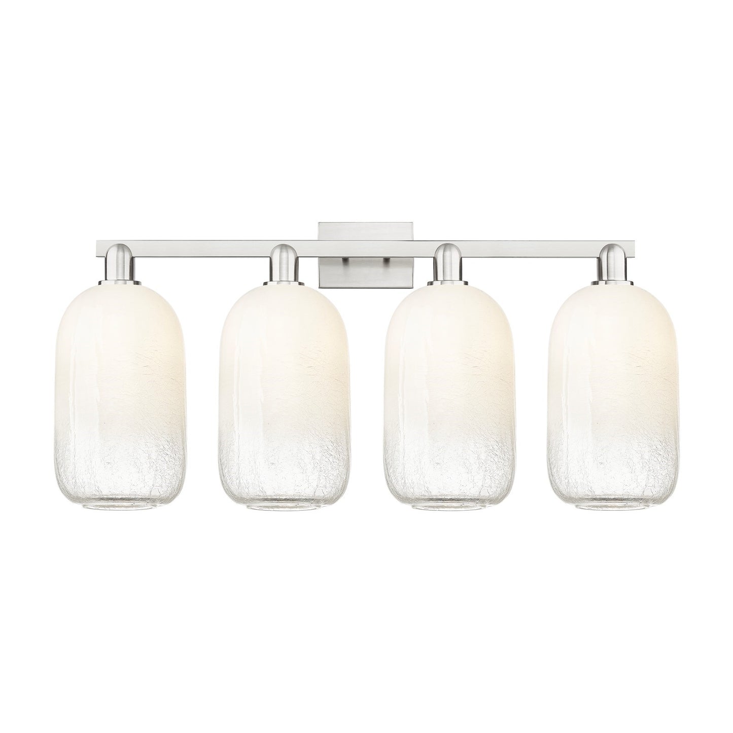 Innovations Brookhaven Cloche 36in 4-Light Bath Vanity Light | Industrial Brushed Satin Nickel and Opal Glass | Bathroom Vanity | Model 716-4W-SN-G482-7OP
