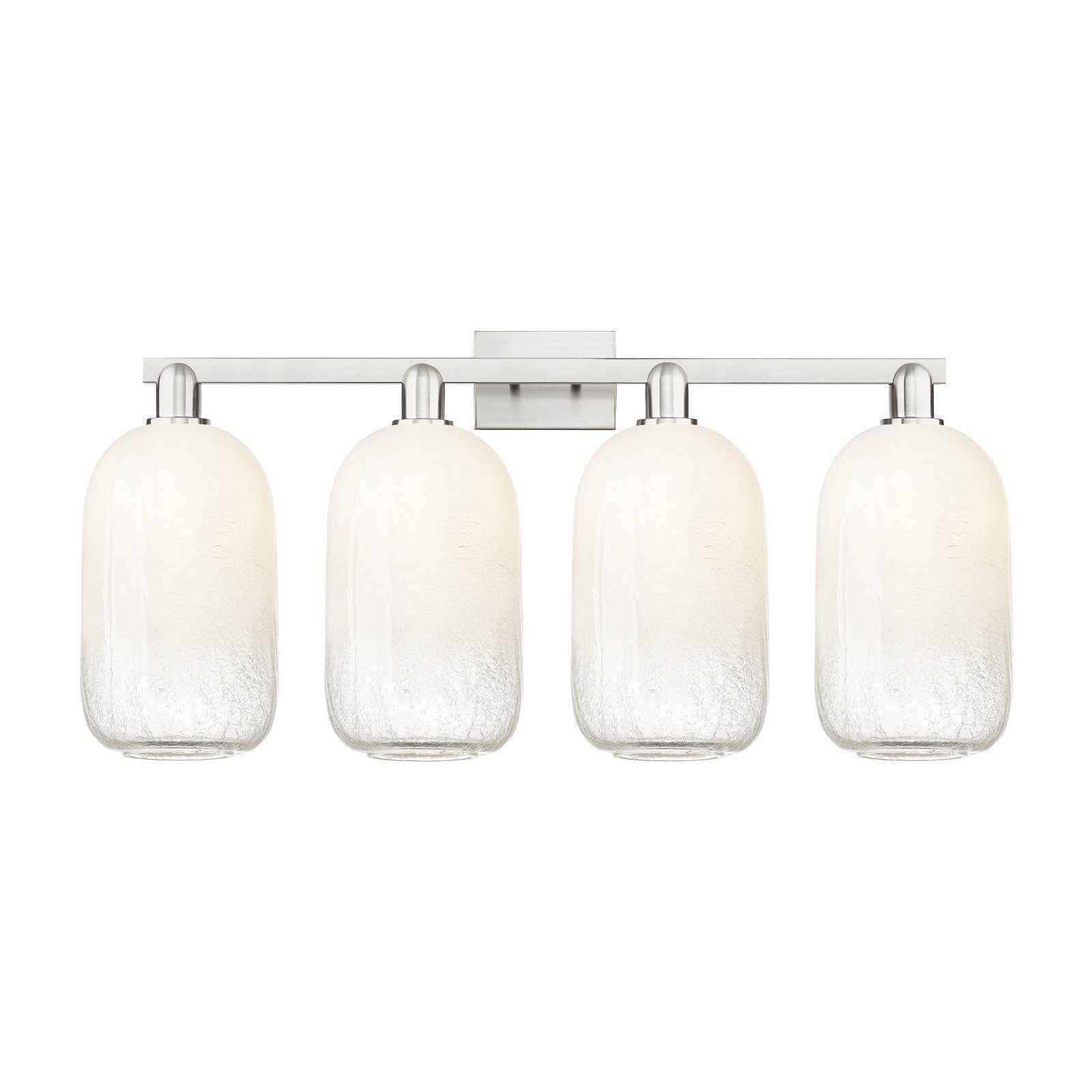 Innovations Brookhaven Cloche 36in 4-Light Bath Vanity Light | Industrial Brushed Satin Nickel and Opal Glass | Bathroom Vanity | Model 716-4W-SN-G482-7OP