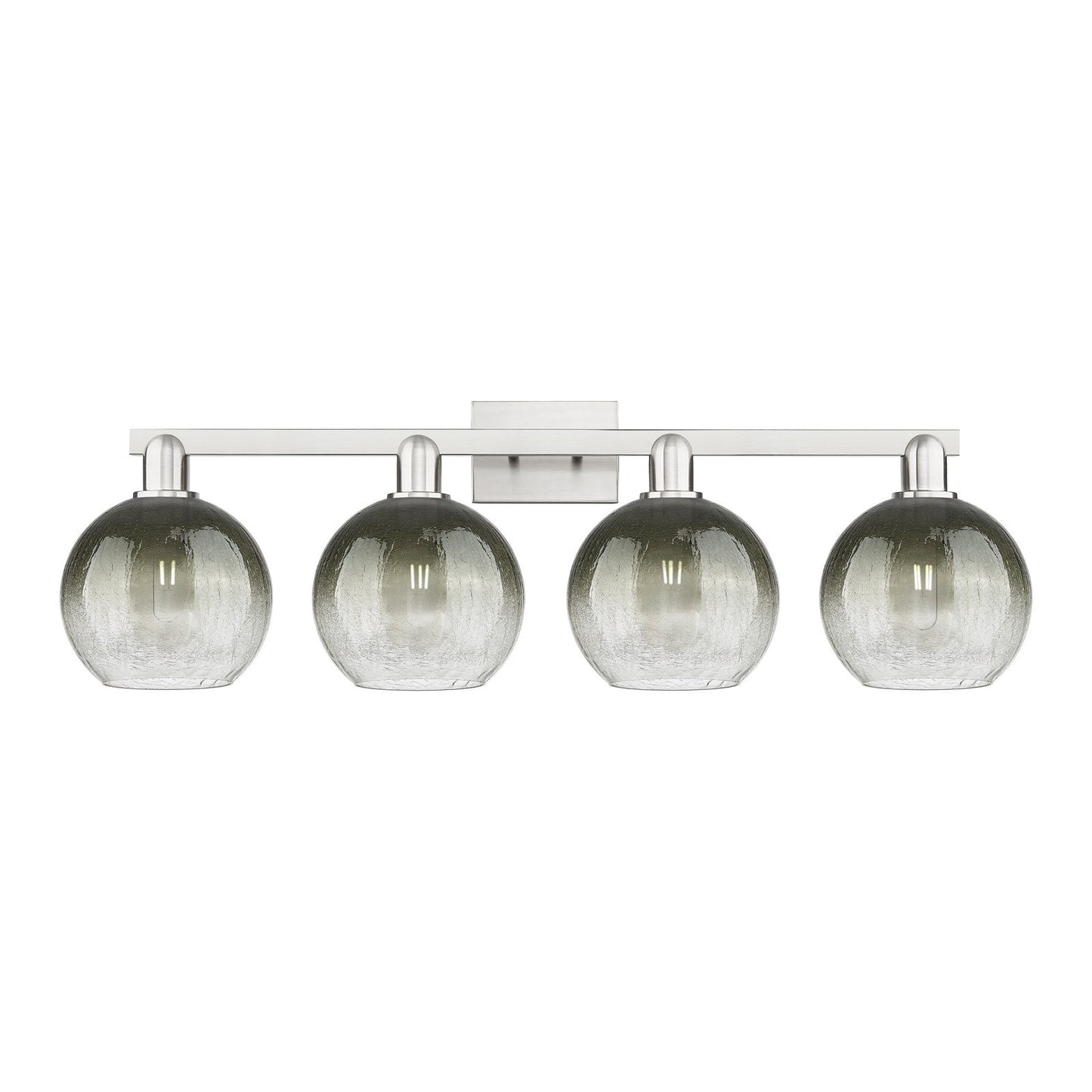 Innovations Brookhaven Globe 35in 4-Light Bath Vanity Light | Industrial Brushed Satin Nickel and Slate Glass | Bathroom Vanity | Model 716-4W-SN-G483-8SL
