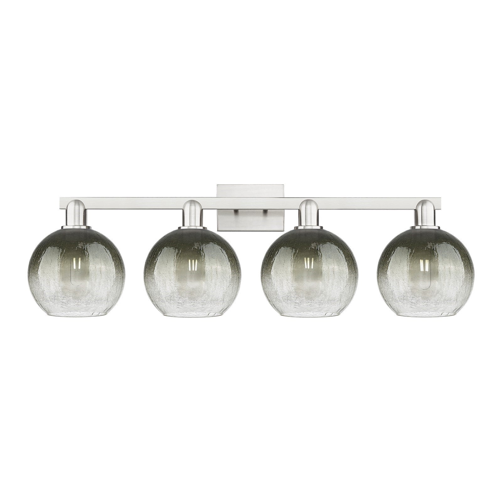 Innovations Brookhaven Globe 35in 4-Light Bath Vanity Light | Industrial Brushed Satin Nickel and Slate Glass | Bathroom Vanity | Model 716-4W-SN-G483-8SL