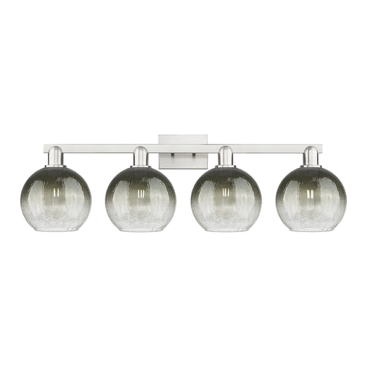 Innovations Brookhaven Globe 35in 4-Light Bath Vanity Light | Industrial Brushed Satin Nickel and Slate Glass | Bathroom Vanity | Model 716-4W-SN-G483-8SL
