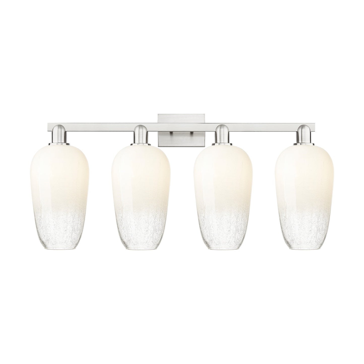Innovations Brookhaven Flute 34in 4-Light Bath Vanity Light | Industrial Brushed Satin Nickel and Opal Glass | Bathroom Vanity | Model 716-4W-SN-G484-7OP